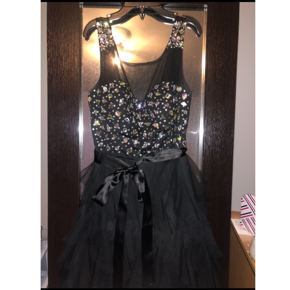 Black and Silver Gemstone Homecoming/Prom Dress :)